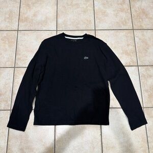 Lacoste Men's Long Sleeve Black Crew Sweater with Logo size M new men